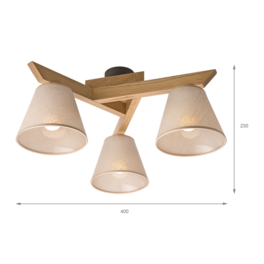 Brilagi - Nadgradni lestenec ANTHONY 3xE14/40W/230V hrast/bež