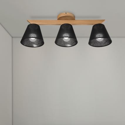 Brilagi - Nadgradni lestenec ANTHONY 3xE14/40W/230V hrast/črna