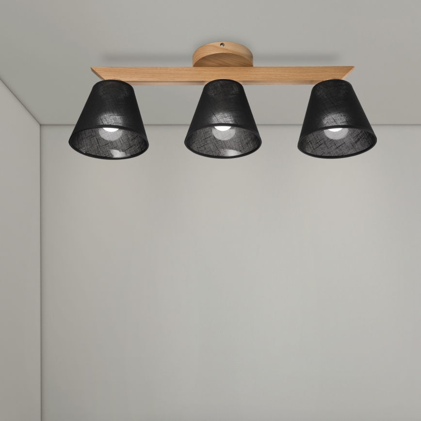 Brilagi - Nadgradni lestenec ANTHONY 3xE14/40W/230V hrast/črna