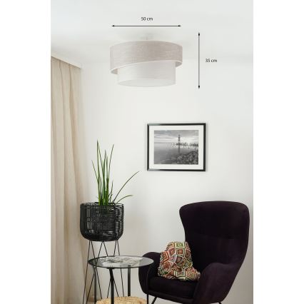 Brilagi - Nadgradni lestenec DOVER SHINE 1xE27/15W/230V pr. 50 cm siva/krem barva