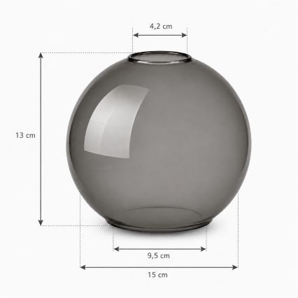 Brilagi - Nadomestno steklo za lestenec DIOR E27, premer 15 cm, dimno sivo