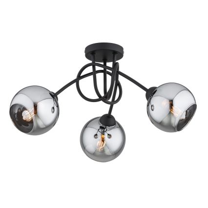 Brilagi - Nadometni lestenec 3xE27/60W/230V črna/dimno siva