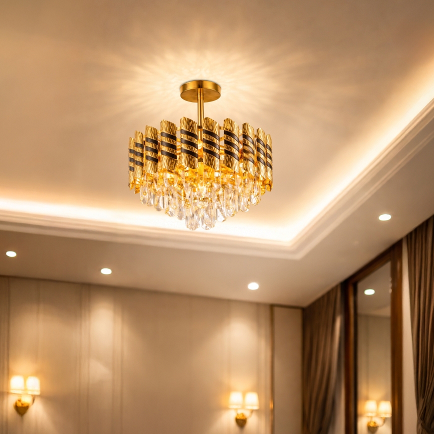 Brilagi - Nadometni lestenec CRISTAL 5xE14/40W/230V, premer 38 cm