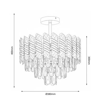 Brilagi - Nadometni lestenec CRISTAL 5xE14/40W/230V, premer 38 cm
