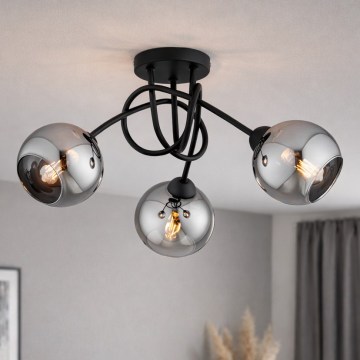 Brilagi - Nadometni lestenec DIOR 3xE27/60W/230V črna/dimno siva
