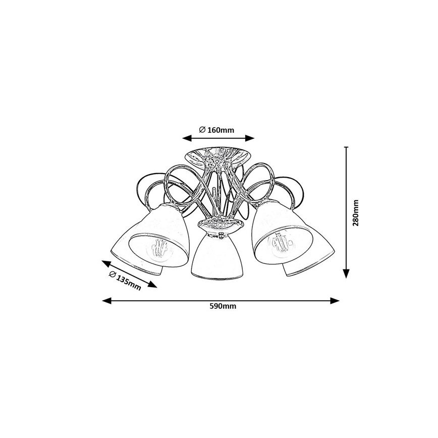Brilagi - Nadometni lestenec FRED 5xE27/60W/230V premer 59 cm sijajni krom