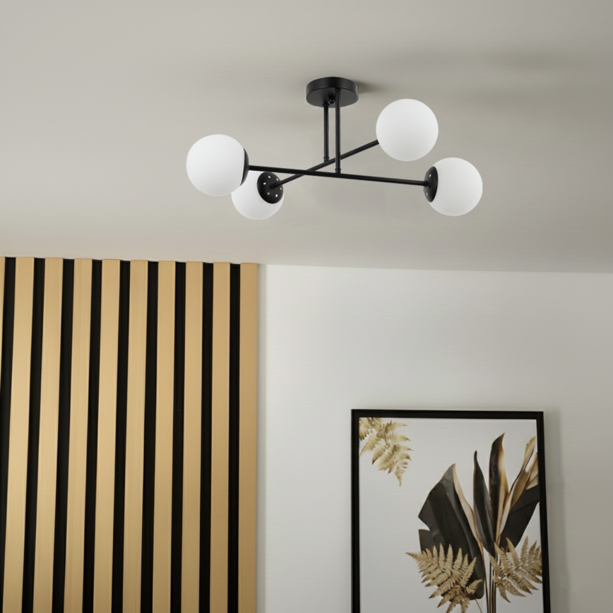 Brilagi - Nadometni lestenec MALIVA 4xE14/15W/230V črna/bela