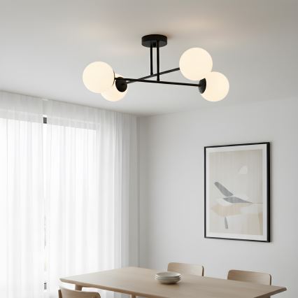 Brilagi - Nadometni lestenec MALIVA 4xE14/15W/230V črna/bela