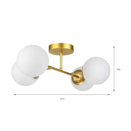 Brilagi - Nadometni lestenec MALONY 4xE14/20W/230V zlati