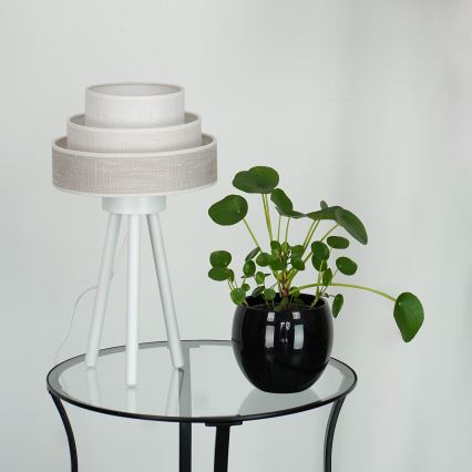Brilagi - Namizna svetilka ALASKA LUNETA 1xE27/15W/230V siva/krem barva