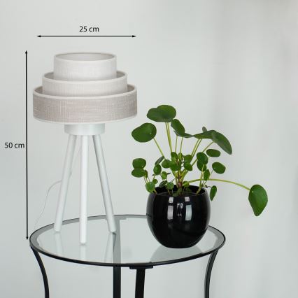 Brilagi - Namizna svetilka ALASKA LUNETA 1xE27/15W/230V siva/krem barva