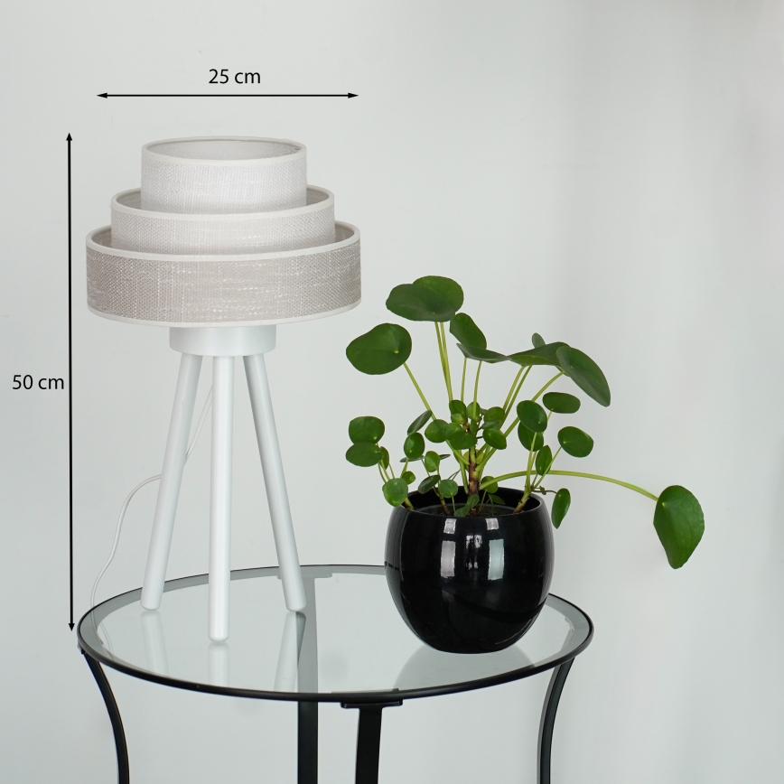 Brilagi - Namizna svetilka ALASKA LUNETA 1xE27/15W/230V siva/krem barva