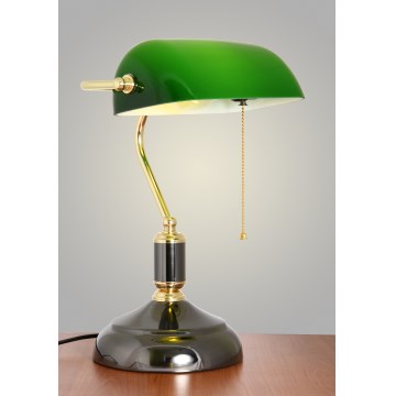 Brilagi - Namizna svetilka BANK OFFICE 1xE27/60W/230V črna/zlata/zelena