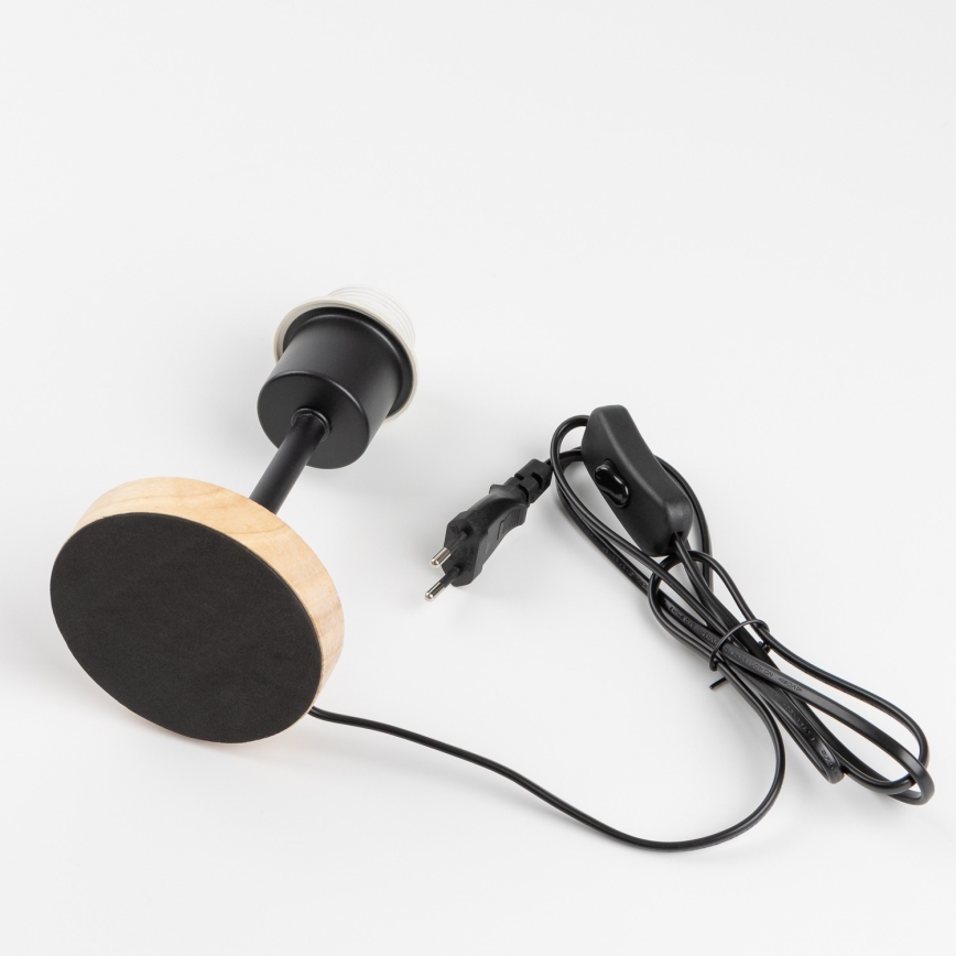 Brilagi - Otroška namizna svetilka BOBO WOOD 1xE27/25W/230V hrast/črna/bela/živalski motiv