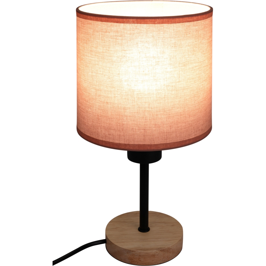 Brilagi - Otroška namizna svetilka BOBO WOOD 1xE27/25W/230V hrast/črna/rožnata