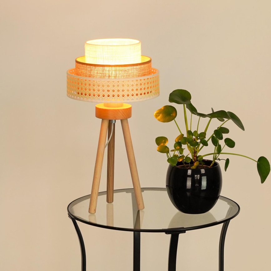 Brilagi - Namizna svetilka CEDAR LUNETA 1xE27/15W/230V bež/rjava/krem barva