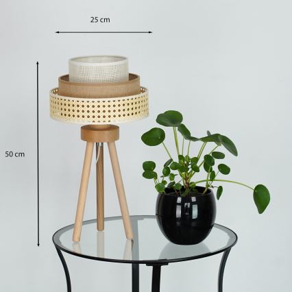 Brilagi - Namizna svetilka CEDAR LUNETA 1xE27/15W/230V bež/rjava/krem barva