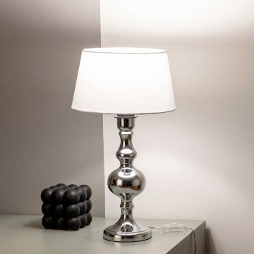 BRILAGI - Namizna svetilka CERIA 1xE27/60W/230V premer 25 cm sijajni krom/bela