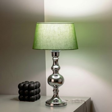 BRILAGI - Namizna svetilka CERIA 1xE27/60W/230V, premer 25 cm, sijajni krom/zelena