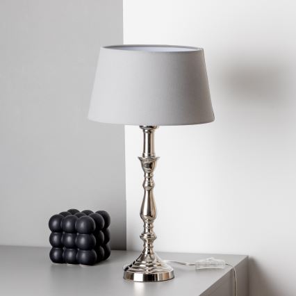 Brilagi - Namizna svetilka CERIA 1xE27/60W/230V, premer 25 cm, sijoč krom/siva