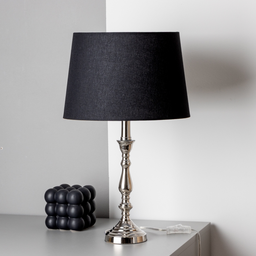 Brilagi - Namizna svetilka CERIA 1xE27/60W/230V premer 30 cm sijajni krom/črna