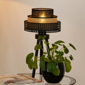 Brilagi - Namizna svetilka DAKOTA LUNETA 1xE27/15W/230V črna/ratan