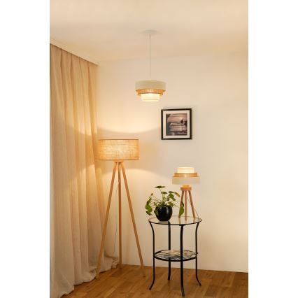 Brilagi - Namizna svetilka DENVER LUNETA 1xE27/15W/230V bež/rjava/krem barva
