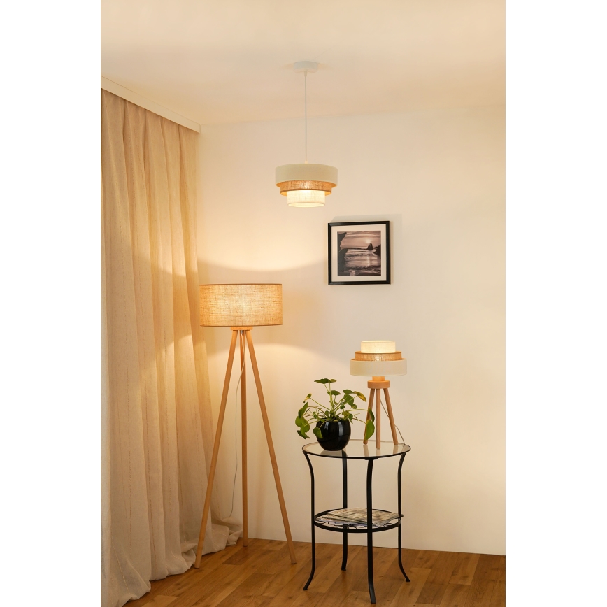 Brilagi - Namizna svetilka DENVER LUNETA 1xE27/15W/230V bež/rjava/krem barva