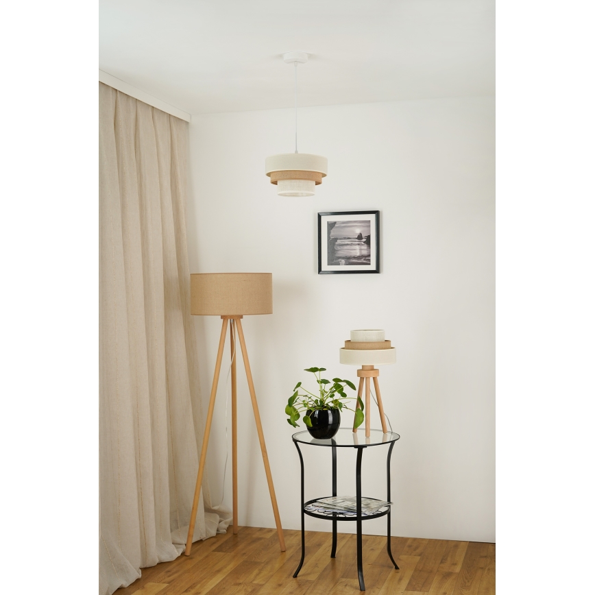 Brilagi - Namizna svetilka DENVER LUNETA 1xE27/15W/230V bež/rjava/krem barva