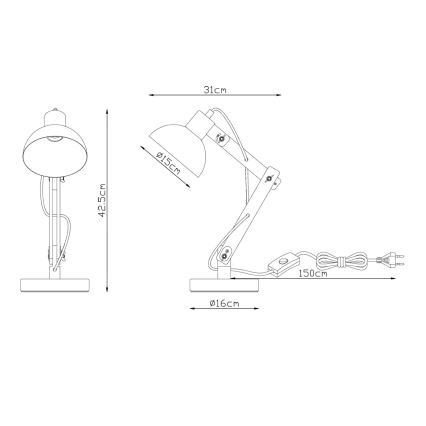 Brilagi - Namizna svetilka FOCUS 1xE27/40W/230V bela