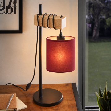 BRILAGI - Namizna svetilka NUBILA 1xE27/40W/230V rjava/črna/pompejska rdeča