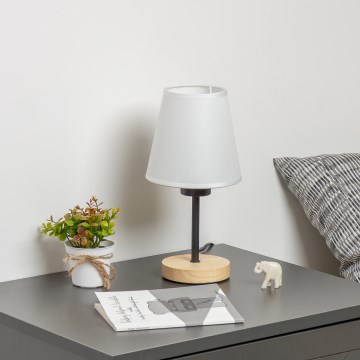 Brilagi - Namizna svetilka NUBILA WOOD 1xE27/25W/230V hrast/bela
