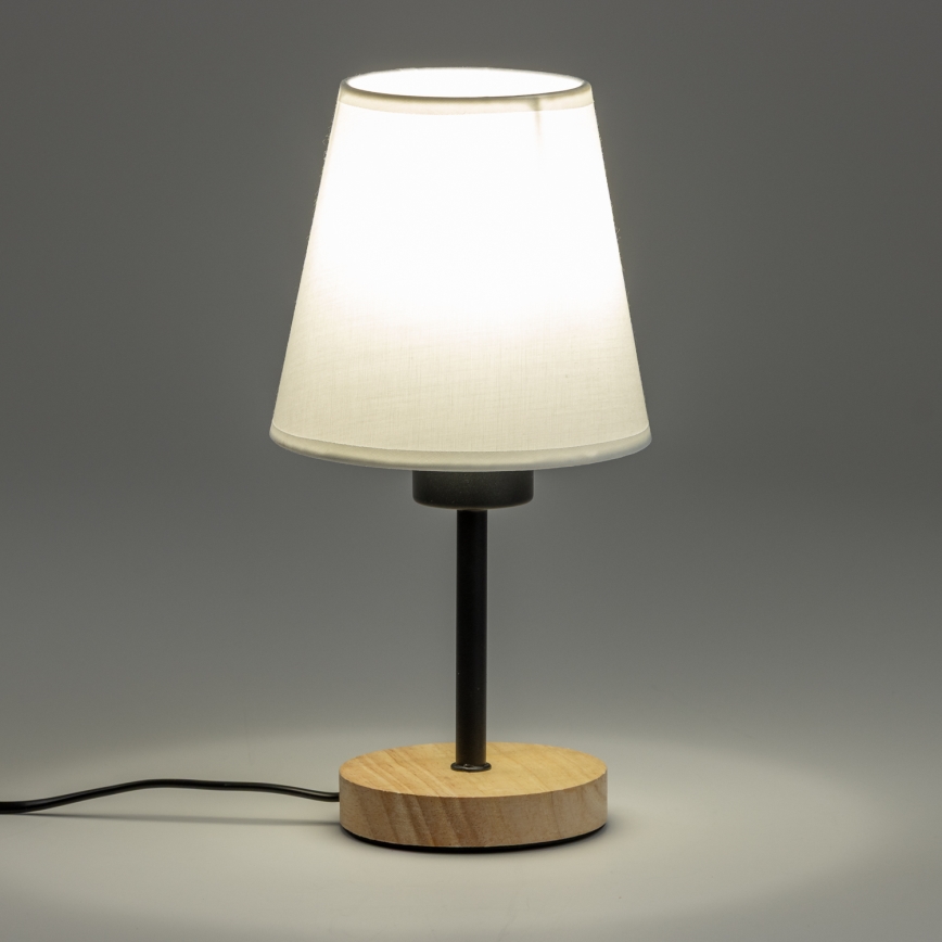 Brilagi - Namizna svetilka NUBILA WOOD 1xE27/25W/230V hrast/bela