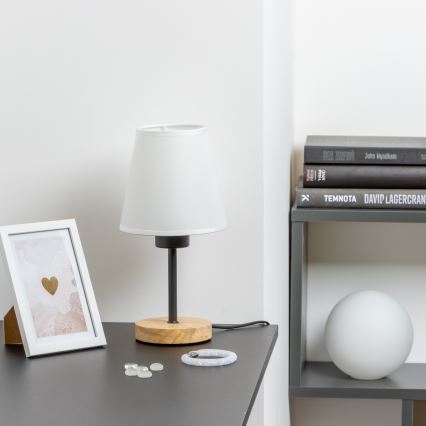Brilagi - Namizna svetilka NUBILA WOOD 1xE27/25W/230V hrast/bela