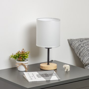 Brilagi - Namizna svetilka NUBILA WOOD 1xE27/25W/230V hrast/bela