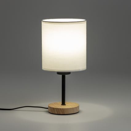 Brilagi - Namizna svetilka NUBILA WOOD 1xE27/25W/230V hrast/bela