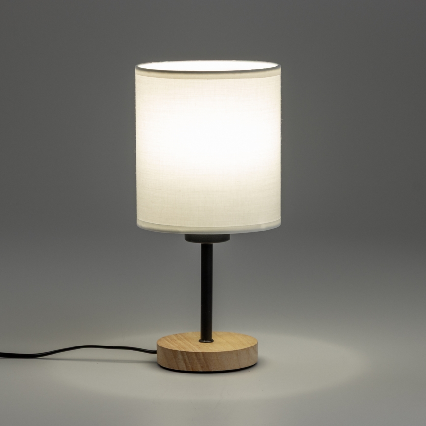Brilagi - Namizna svetilka NUBILA WOOD 1xE27/25W/230V hrast/bela