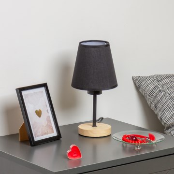 Brilagi - Namizna svetilka NUBILA WOOD 1xE27/25W/230V hrast/črna