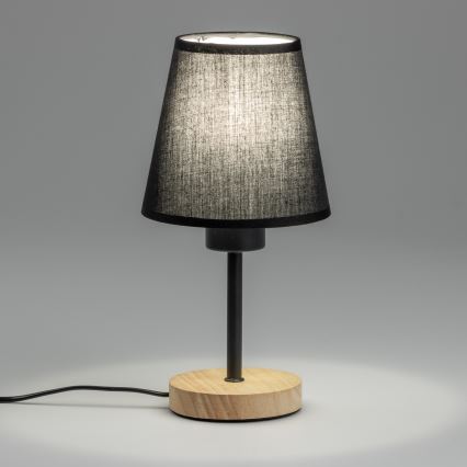 Brilagi - Namizna svetilka NUBILA WOOD 1xE27/25W/230V hrast/črna