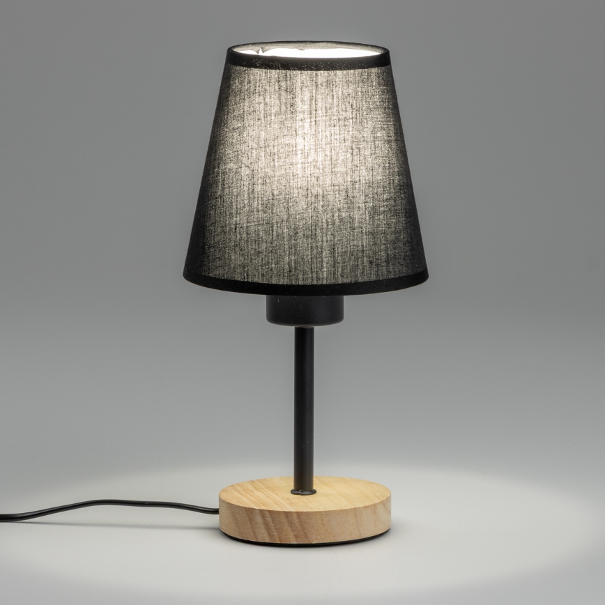 Brilagi - Namizna svetilka NUBILA WOOD 1xE27/25W/230V hrast/črna