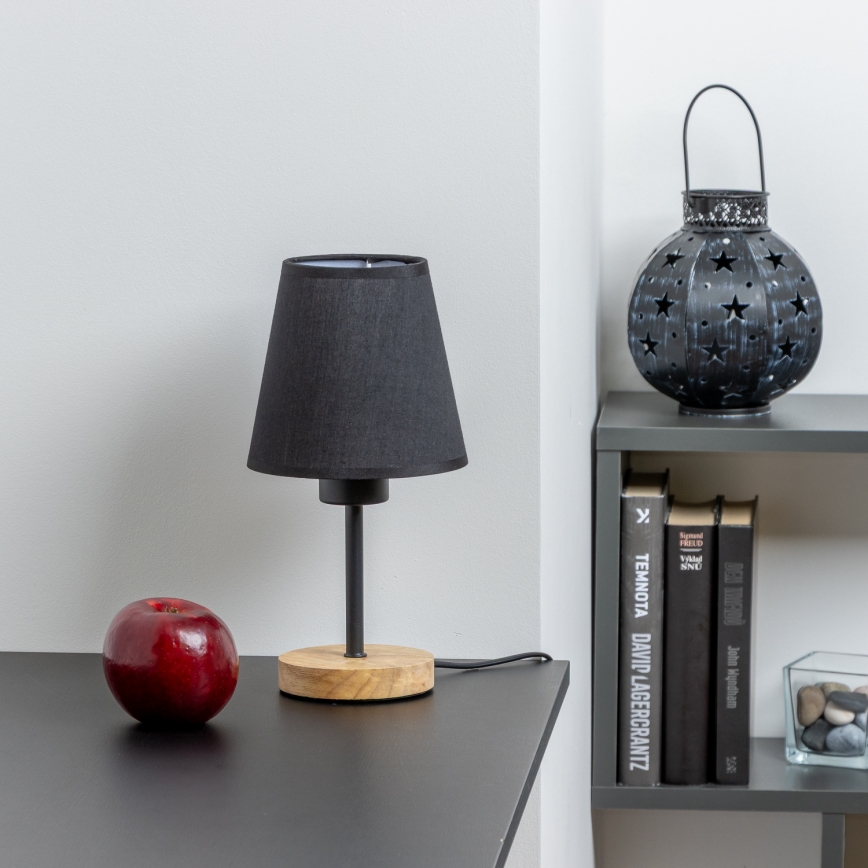 Brilagi - Namizna svetilka NUBILA WOOD 1xE27/25W/230V hrast/črna