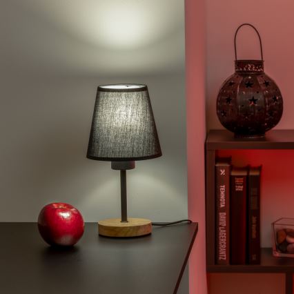 Brilagi - Namizna svetilka NUBILA WOOD 1xE27/25W/230V hrast/črna