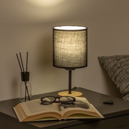 Brilagi - Namizna svetilka NUBILA WOOD 1xE27/25W/230V hrast/črna