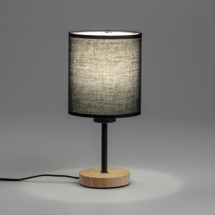 Brilagi - Namizna svetilka NUBILA WOOD 1xE27/25W/230V hrast/črna
