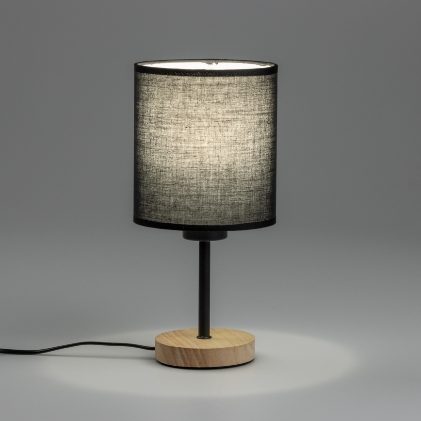 Brilagi - Namizna svetilka NUBILA WOOD 1xE27/25W/230V hrast/črna