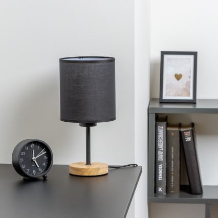 Brilagi - Namizna svetilka NUBILA WOOD 1xE27/25W/230V hrast/črna