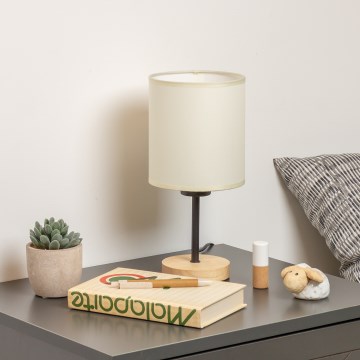 Brilagi - Namizna svetilka NUBILA WOOD 1xE27/25W/230V hrast/črna/krem barva