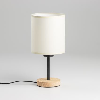 Brilagi - Namizna svetilka NUBILA WOOD 1xE27/25W/230V hrast/črna/krem barva