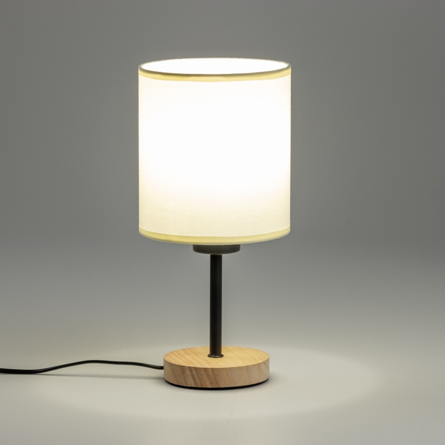 Brilagi - Namizna svetilka NUBILA WOOD 1xE27/25W/230V hrast/črna/krem barva