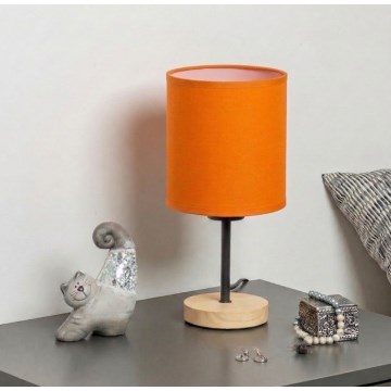 Brilagi - Namizna svetilka NUBILA WOOD 1xE27/25W/230V hrast/črna/oranžna